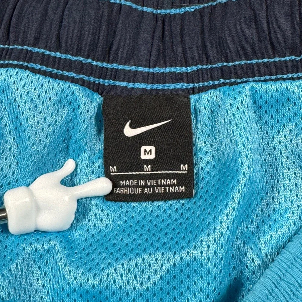 Nike Swim Trunks Mens Medium Teal Blue Logo Graphic Board Shorts 9 Inch Inseam